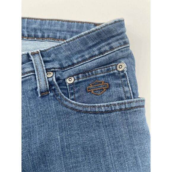 Harley Davidson Jeans For Women Sz 12 Petite Straight Leg Sup & Pockets Medium W - Picture 7 of 9
